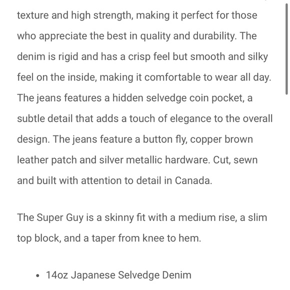 Sea Island Denim, Naked & Famous Tag 32 Weird Guy - Picture 2 of 5